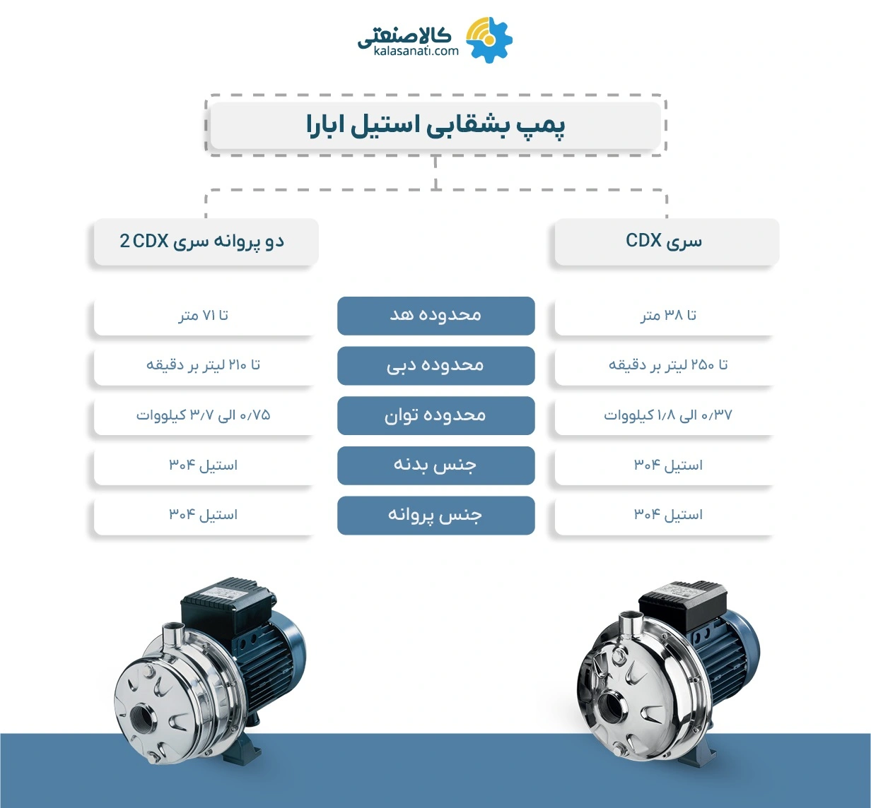 مشخصات پمپ بشقابی ابارا سری CDX