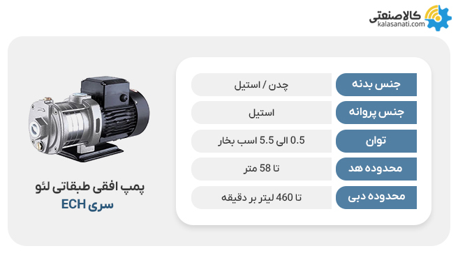 پمپ افقی طبقاتی لئو ech