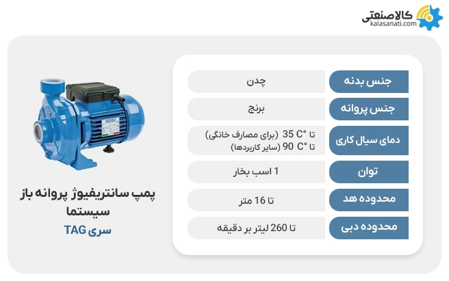 پمپ سانتریفیوژ پروانه باز سیستما tag
