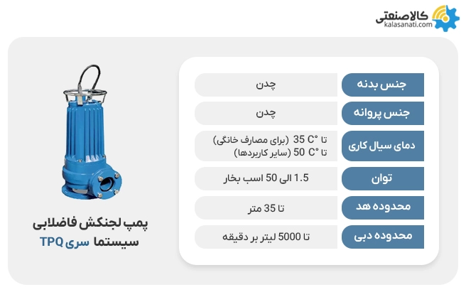 پمپ لجنکش فاضلابی سیستما tpq