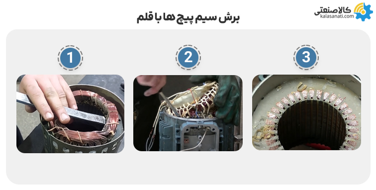 برش سیم پیچ ها با قلم