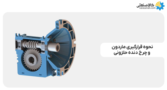 نحوه قرارگیری ماردون و چرخ دنده حلزونی