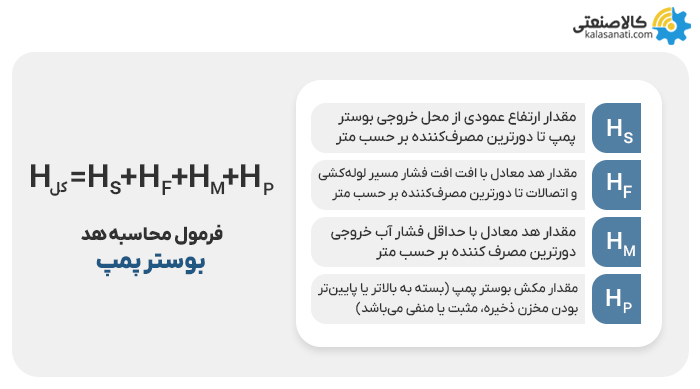 فرمول محاسبه هد بوسترپمپ